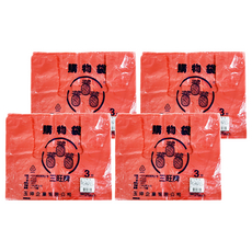 橘之屋 塑膠背心袋, 適用於餐飲業/購物/商店，輕巧好拿，方便攜帶，3斤, 47*26cm, 17入, 4包