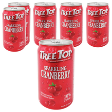 TREE TOP 樹頂 蔓越莓氣泡飲 10%果汁, 320ml, 6罐