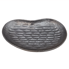 佐和陶瓷 強化豆形附格皿-日本製 陶瓷餐盤, 20 x 12.5 x 2.5cm, 黑色, 1個