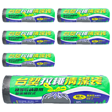 台塑拉繩清潔袋, 超大 90L 25張/超量包，抽取式設計, 6捲