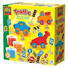 荷蘭SES 我的車車世界創意黏土 交通主題 黏土玩具, 00415, 373g, 1盒