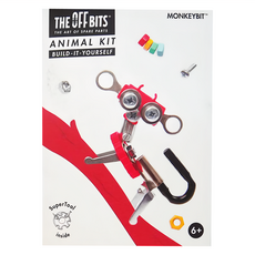 THE OFF BITS 怪奇機械積木 Animal Kit, 6歲以上適用, 猴子款 紅色, 1盒