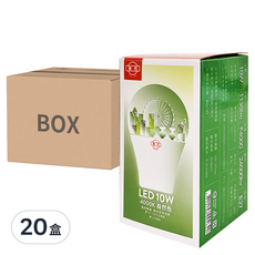 旭光 10W 4000K E27 全電壓 LED 球泡燈 直徑6 x 11.5cm, 自然光, 20盒