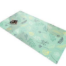 好物良品 設計款印花質感生活軟玻璃防油防燙防髒PVC餐桌墊, 60 x 118cm, 薄荷花草, 1個