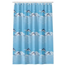 葉子小舖 時尚環保浴簾, 海豚, 1個