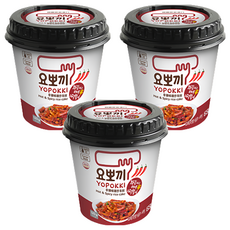 YOPOKKI 辛辣味辣炒年糕即食杯 韓國原裝進口 微波加熱 超嗆辣 道地的韓國美食, 120g, 3個