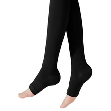 PORA BELLA 女款 素色小腿襪踩腳襪美腿襪, M, 黑色