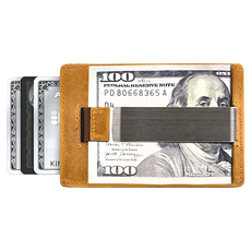 LifeShopping 男士薄款牛皮卡片夾 卡位3個, 10 x 6.5cm, 單一顏色