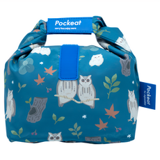 agooday 好日子 POCKEAT環保食物袋, 耐熱120度C TPU內袋, 耐熱130度C 聚酯纖維外袋, 易清潔快乾, 小, 台灣猛禽研究會領角鴞, 1個