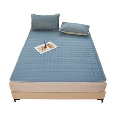 寢室安居 冰絲涼感乳膠涼蓆墊, 寧靜藍, 涼墊 + 枕套 2個