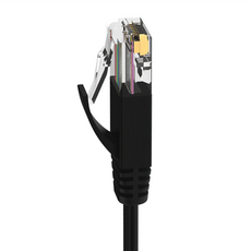 POLYWELL 寶利威爾 CAT6扁線高速網路線 RJ45 福祿克認證 PW15-W59-A402, 50cm, 黑色, 1條