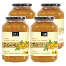 NOKCHAWON 綠茶園 蜂蜜柚子茶 1公斤, 含有豐富果肉, 口感飽滿, 適合冷沖或熱泡, 1kg, 1入, 4罐
