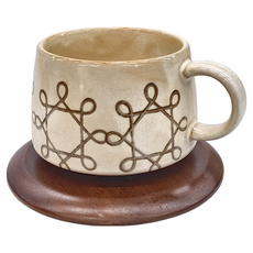 復古陶瓷咖啡杯套組 340ml, 太陽 棕色, 1組