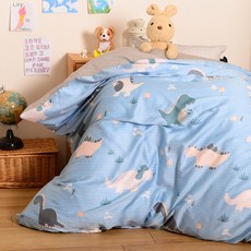 EmBrace 英柏絲 MIT 天絲 棉 兒童冬天暖被, 小恐龍藍