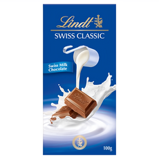 Lindt 瑞士蓮 經典牛奶巧克力, 100g, 1片