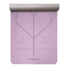 AMYUP YUNMI 環保TPE正位體位線瑜珈止滑墊 皮拉提斯墊 附綁帶+透氣網袋 雙色藤紫 183 x 80 x 0.6cm, 1片