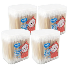 奈森克林 竹軸棉棒 200支 家用/美妝棉花棒, 4盒