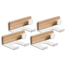 上手家居 實木 免釘膠牆面壁掛架 適用Dyson吹風機, 原木色, 4個