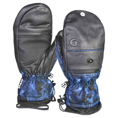 WELL FIT 威飛客 GOWELL 防水滑雪手套 併指 - 深灰迷彩 S, PRIMALOFT保暖棉, 真山羊皮, 天鵝絨內裏, 1雙