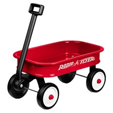 RADIO FLYER 小遊騎兵迷你拖車, 全鋼構烤漆車面, 孩童易拖拉, #W5 紅色, 1個