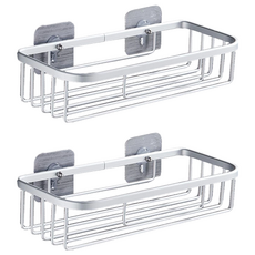 紙巾架 無痕貼款 28.7 x 12.7 x 6.7cm 消光銀 浴室收納, 2個