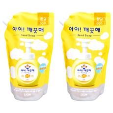 LION 獅王 趣淨 韓國原裝進口 泡泡洗手慕斯補充包 嬰兒爽身粉香, 600ml, 2包