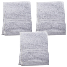 儂儂 細柔方巾, 100%純棉 臺灣製造 雙股紗 超飽和吸水 厚薄適中 觸感細柔 飯店等級 專用毛巾 耐磨 耐用 質感優, 灰色, 3條