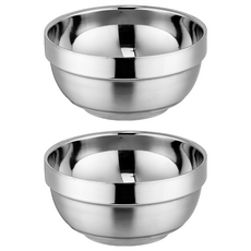 咪咪購物 304不鏽鋼雙層防燙碗16cm 防燙隔熱、兒童適用、露營碗, 單一顏色, 2個