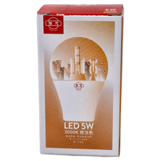 旭光 LED 高效能球泡燈 5W 3000K, 燈泡色, 20個