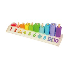 Melissa&Doug 瑪莉莎 益智 數字幾何堆疊, 1組