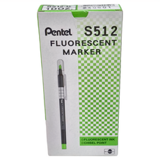 Pentel 飛龍文具 水性螢光筆 S512-K 套裝 2入 黃綠色 台灣製造, 1盒