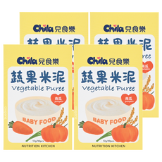 Chila 兒食樂 蔬果米泥，南瓜口味，適合4個月以上寶寶, 南瓜, 120g, 4盒