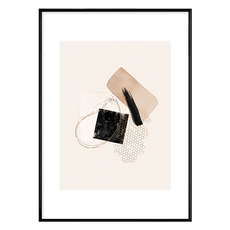 Boluo 菠蘿選畫所 幾何 •典雅III APGS3466B (40 x 30cm) 黑色畫框 幾何圖形典雅風格壁掛裝飾畫, 黑色