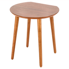 HomeMax D型木製茶几邊桌, 實木桌腳, F01-001BR, 1個