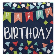 SUPER PARTY 派對城 生日快樂紙巾, 1包, 16張, Let's 慶祝