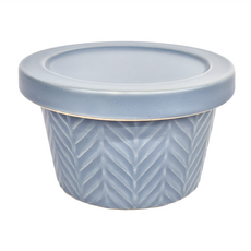 MEISTER HAND 人字醬菜缽 付蓋, 藍灰色, 陶瓷, 直徑10cm, 高6.9cm, 直徑10cm x 高6.9cm, 1個