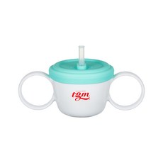 tgm 寶寶雙握白金矽膠吸管零食兩用杯 Set, 86g輕量矽膠杯, 綠色, 200ml, 1組