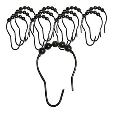 好物良品 五金浴簾掛環, 黑色, 12個