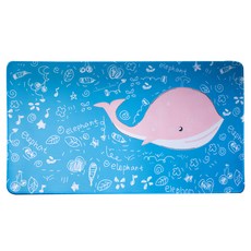 QIDINA 日系超大療癒防滑滑鼠辦公墊, 1個, 塗鴉鯨魚