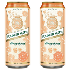 RADLER 萊德 0.0%無酒精啤酒風味飲, 葡萄柚, 天然釀造,保留啤酒花風味, 繽紛馬卡龍色調, 500ml, 2罐