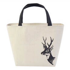 E.City 簡約風麋鹿保溫便當袋, 1個, 麋鹿款 白色 + 黑色