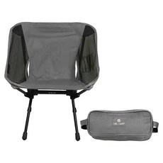 OWL CAMP 輕量椅, 7075加厚航空鋁合金管材支架, 500D尼龍布椅面, 加寬椅面設計, 灰色, 1個