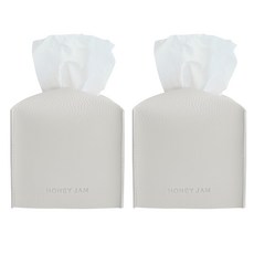 HONEY JAM 方形迷你皮革面紙套, 奶油象牙白