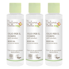Natura Bella baby 貝拉寶貝 葵花籽嬰兒按摩油 敏感肌適用 義大利原裝進口, 100ml, 3瓶