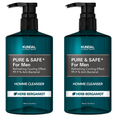 KUNDAL 昆黛爾 清爽型男性護理液 佛手柑香, 300ml, 2瓶