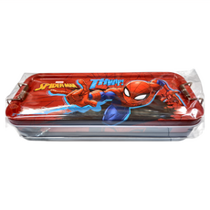 MARVEL 漫威 SPIDER-MAN 蜘蛛人 鐵扣三層鐵筆盒, 紅色, 1個