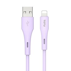 TOTU 拓途 膚感系列 USB-A-Lightning 液態矽膠傳輸快充線, 1m, 紫色, 1條