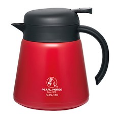 Pearl Horse 寶馬 316不銹鋼 真空咖啡壺, 800ml, 1個, 紅色