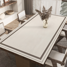 喬木居家 輕奢防燙隔熱皮革桌布, 140 x 80cm, 侘寂條紋, 1個