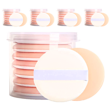 氣墊粉撲 Set, 7片+收納盒, 膚色杏, 20組